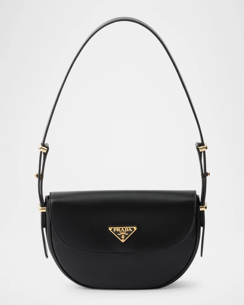Arque Calfskin Leather Flap Shoulder Bag
