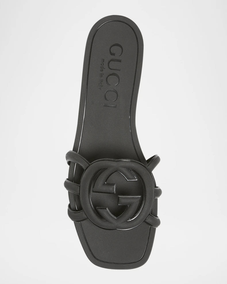 GG Rubber Flat Slide Sandals