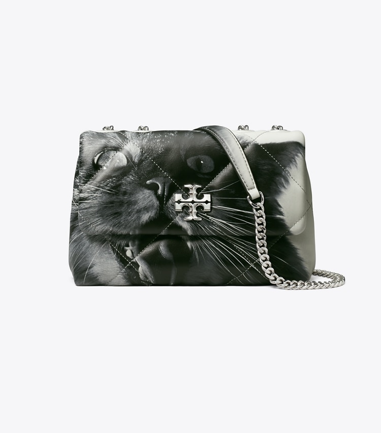 SMALL KIRA DIAMOND QUILT CAT PRINT CONVERTIBLE SHOULDER BAG
