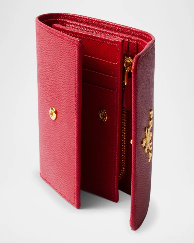 Small Saffiano Leather Trifold Wallet
