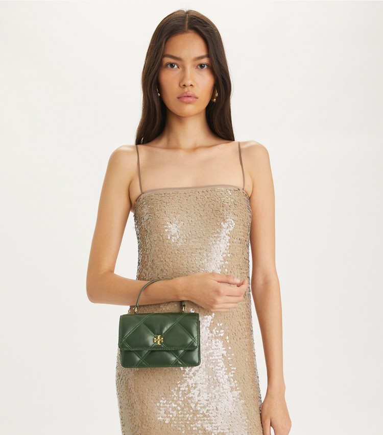 MINI KIRA DIAMOND QUILT TOP HANDLE CHAIN WALLET